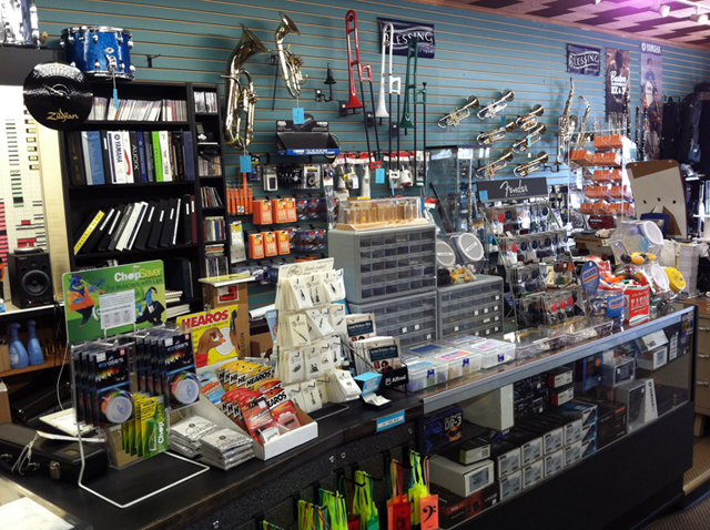 Plenty of music accessories at The Symphony Music Shop, North Dartmouth, MA