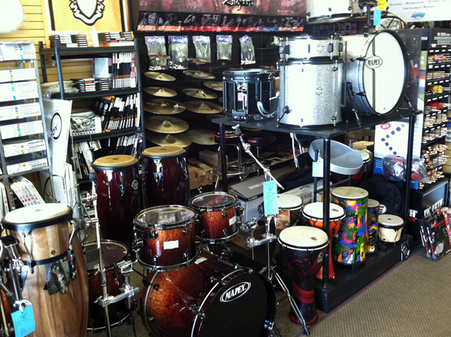 Drum sets, cymbals, drum kits, drum hardware, and drum accessories at The Symphony Music Shop in North Dartmouth, MA