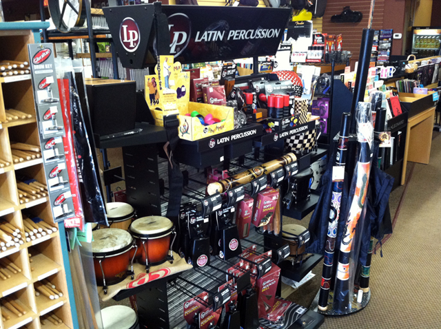 Percussion instruments, congas, bongos, timbales, chimes, blocks, triangles, cowbells, shakers, cymbals, claves, maracas, tamborines, whistles, ethnic drums, and sound effects at The Symphony Music Shop, North Dartmouth, MA Percussion instruments, congas, bongos, timbales, chimes, blocks, triangles, cowbells, shakers, cymbals, claves, maracas, tamborines, whistles, ethnic drums, and sound effects at The Symphony Music Shop, North Dartmouth, MA