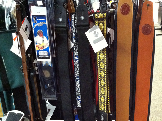 Guitar straps at The Symphony Music Shop in North Dartmouth, MA